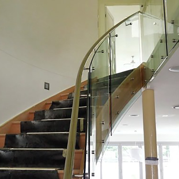 Curved glass staircase design in QLD
