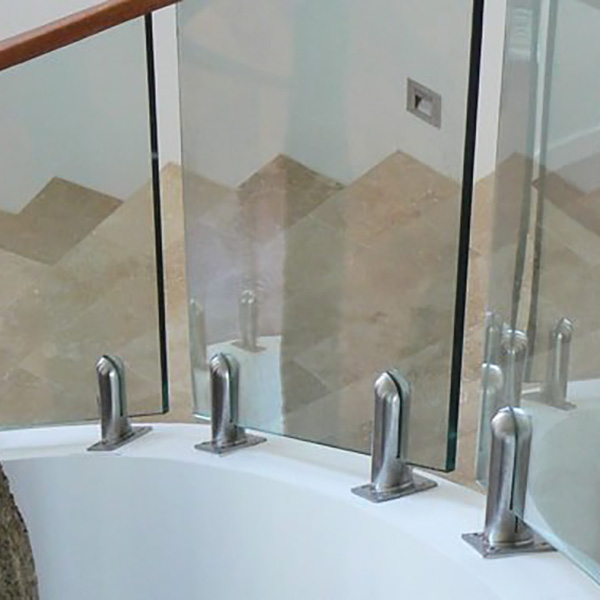 Top mounted curved timber handrail in QLD